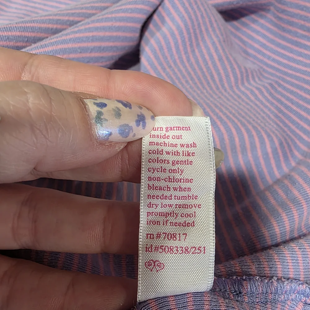 Victoria's Secret XS Cotton Nightgown Purple Striped Pajamas Rainbow Logo
